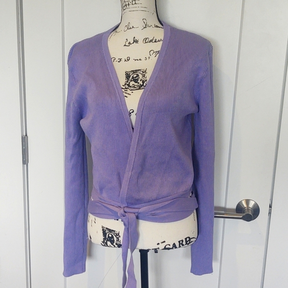 Multi ways to wear Purple wrap long sleeve sweater - Picture 1 of 4